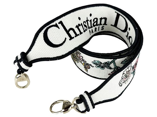 Christian Dior Lady Delight Small Canvas Tasche Weiß Mehrfarben - Ansicht 11