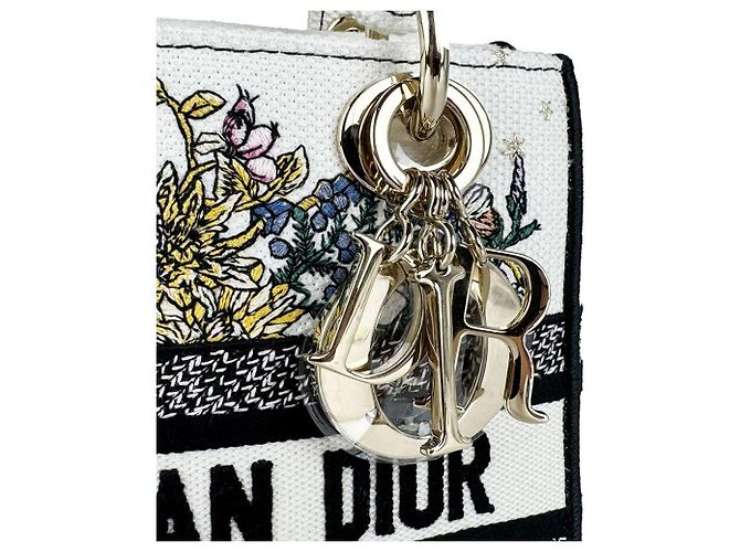 Christian Dior Lady Delight Small Canvas Tasche Weiß Mehrfarben - Ansicht 12
