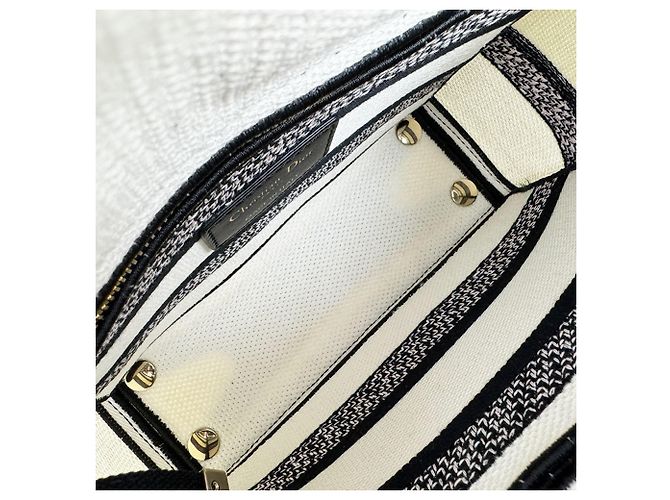 Christian Dior Lady Delight Small Canvas Tasche Weiß Mehrfarben - Ansicht 5