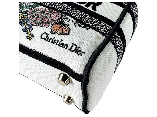 Christian Dior Lady Delight Small Canvas Tasche Weiß Mehrfarben - Ansicht 8