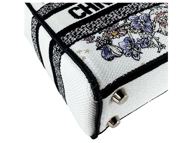 Christian Dior Lady Delight Small Canvas Tasche Weiß Mehrfarben - Ansicht 9