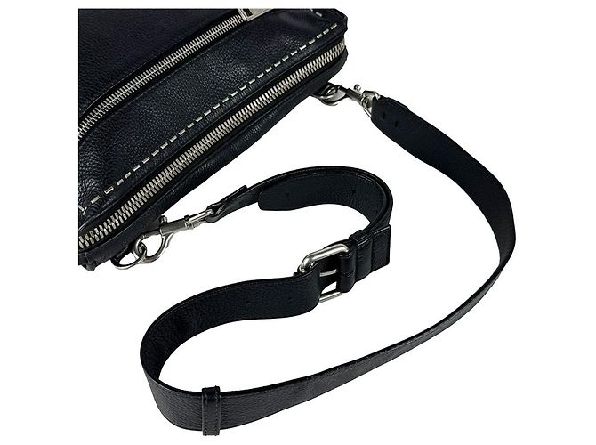 Borsa a Tracolla Fendi Selleria Nero - vista 10