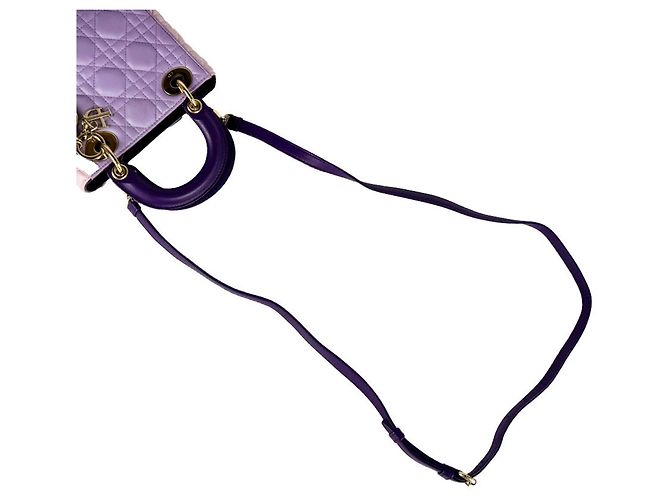 Borsa Christian Dior Lady Mini Rosa Porpora - vista 10