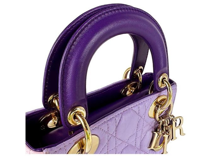 Borsa Christian Dior Lady Mini Rosa Porpora - vista 11