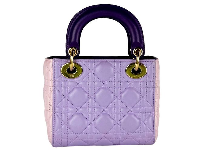 Borsa Christian Dior Lady Mini Rosa Porpora - vista 3