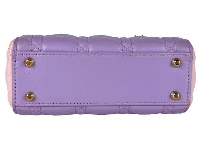 Borsa Christian Dior Lady Mini Rosa Porpora - vista 4