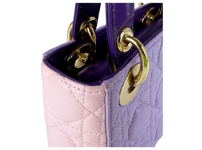 Borsa Christian Dior Lady Mini Rosa Porpora - vista 6