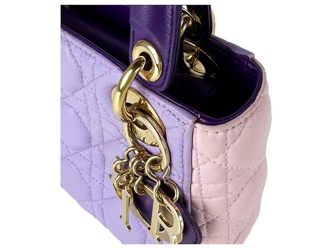 Borsa Christian Dior Lady Mini Rosa Porpora - vista 7