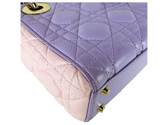 Borsa Christian Dior Lady Mini Rosa Porpora - vista 8