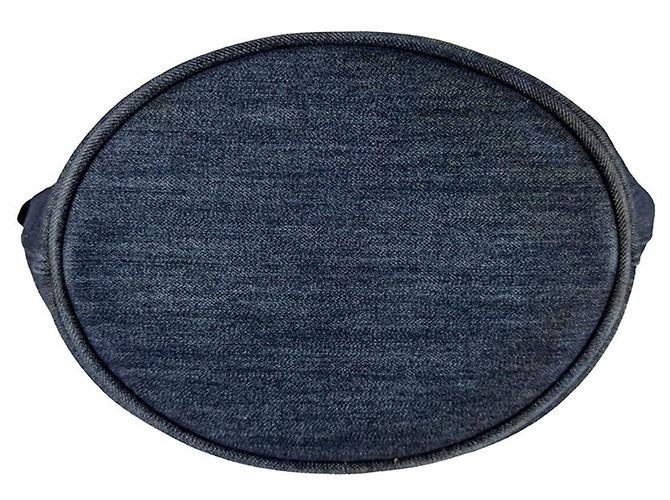 Bolsa Prada em denim e couro Preto Azul Caqui - vista 4