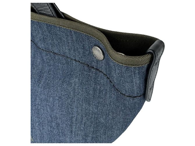 Bolsa Prada em denim e couro Preto Azul Caqui - vista 6