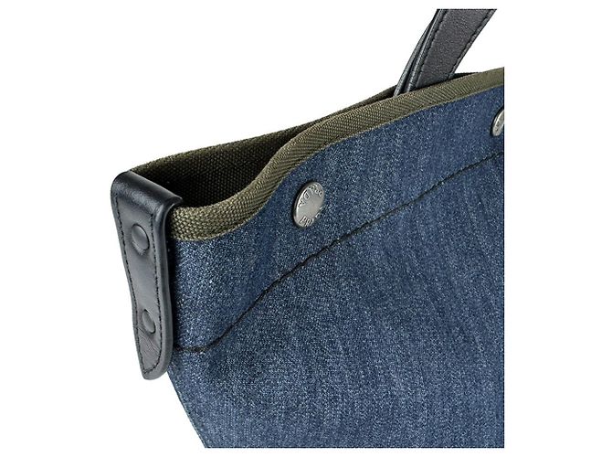 Bolsa Prada em denim e couro Preto Azul Caqui - vista 7
