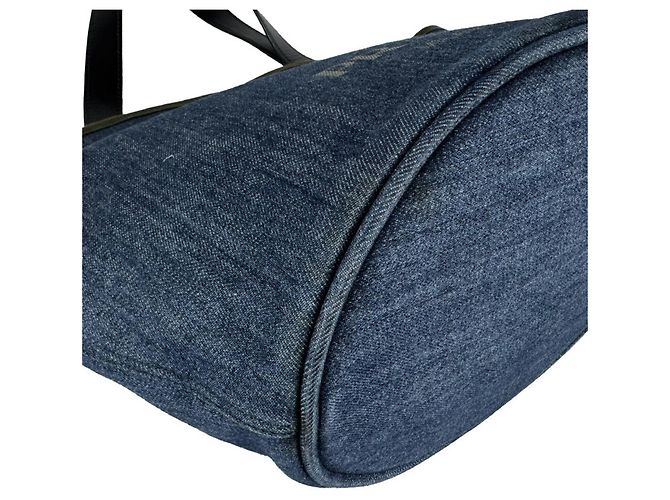 Bolsa Prada em denim e couro Preto Azul Caqui - vista 9