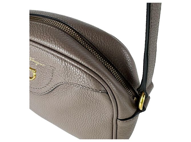 Gancini Borsa a tracolla in pelle marrone Salvatore Ferragamo - vista 7