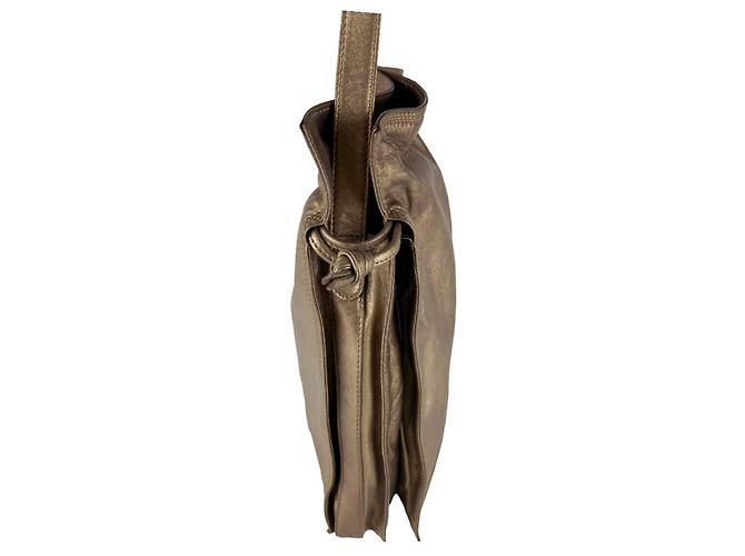 Loewe Schultertasche aus metallic-braunem Leder - Ansicht 2