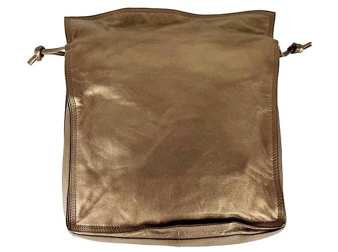 Loewe Schultertasche aus metallic-braunem Leder - Ansicht 3