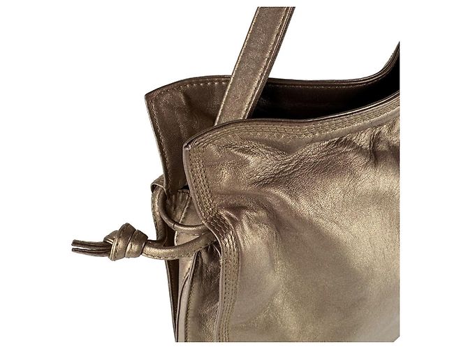 Loewe Schultertasche aus metallic-braunem Leder - Ansicht 6