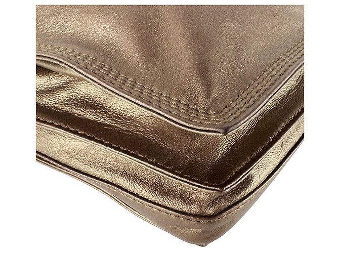 Loewe Schultertasche aus metallic-braunem Leder - Ansicht 8