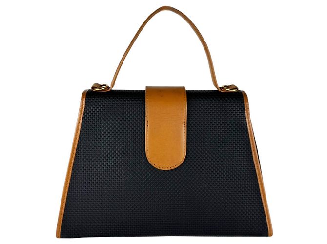 Bolsa de Ombro Yves Saint Laurent Preta e Camel Preto Camelo - vista 3