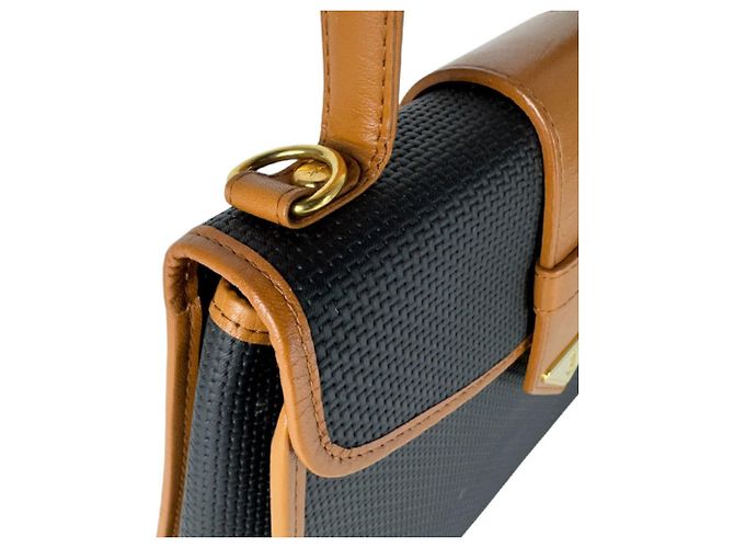 Bolsa de Ombro Yves Saint Laurent Preta e Camel Preto Camelo - vista 6