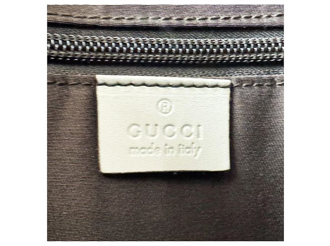 Bolsa de ombro Gucci em castanho e marfim Marrom Cru - vista 11