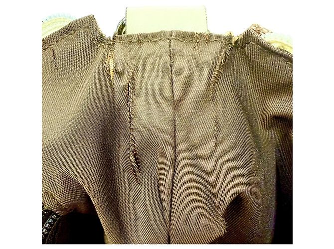 Bolsa de ombro Gucci em castanho e marfim Marrom Cru - vista 13