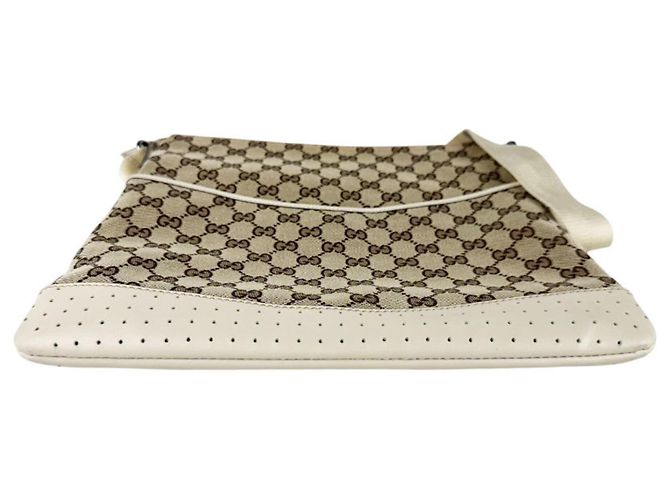 Bolsa de ombro Gucci em castanho e marfim Marrom Cru - vista 4
