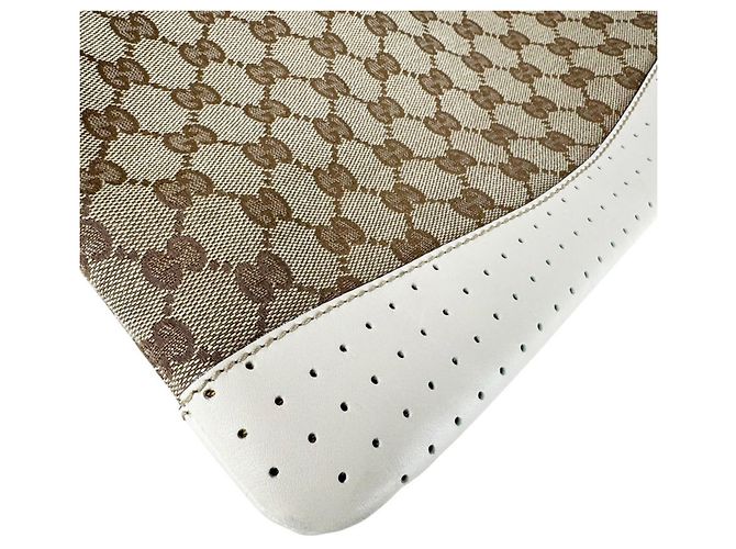 Bolsa de ombro Gucci em castanho e marfim Marrom Cru - vista 8
