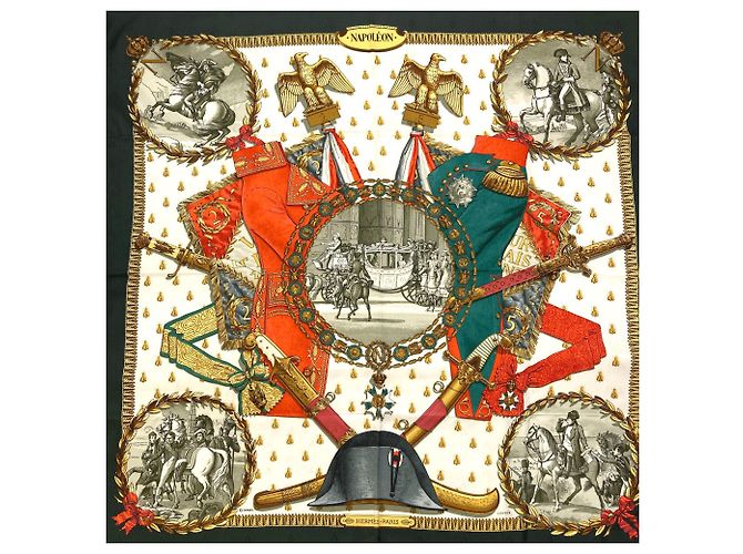 Hermès Pañuelo de seda Hermes Carre 90 Napoleon Negro - vista 3