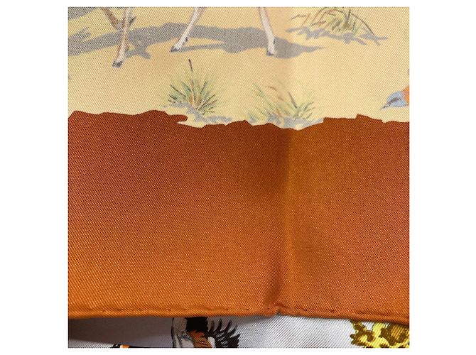 Hermès Hermes Carre 90 Africa Seidentuch Braun Hellblau - Ansicht 7