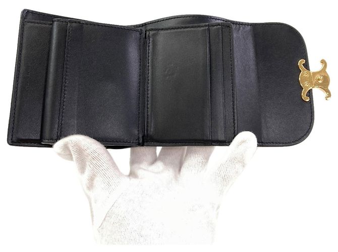 Céline Celine Small Flap Wallet Black - view 5