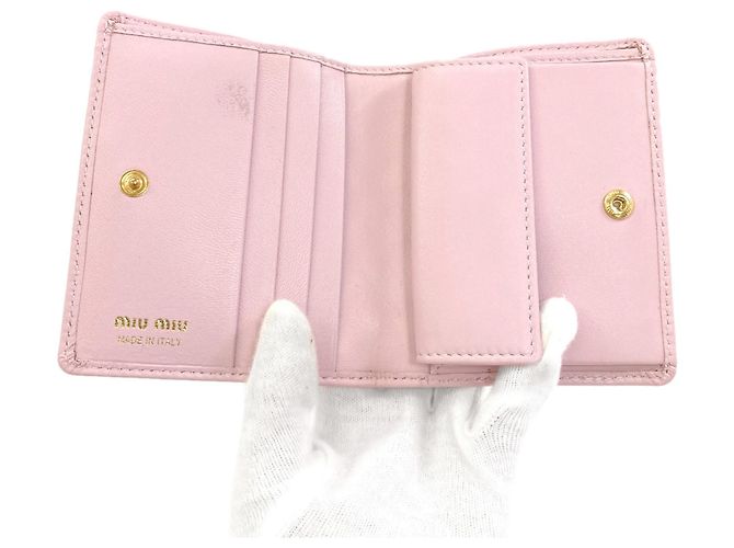 Cartera de piel bi-fold con lunares Miu Miu Rosa - vista 4