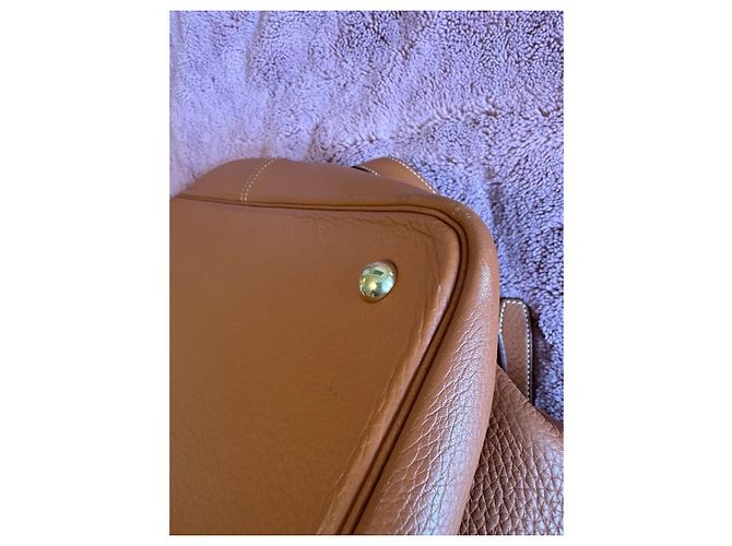 Borsa Tote Hermès Cabag Elan in pelle marrone - vista 11