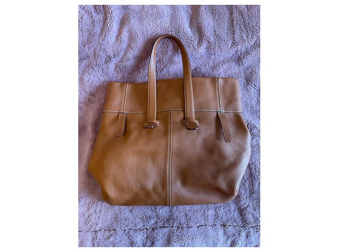 Borsa Tote Hermès Cabag Elan in pelle marrone - vista 3