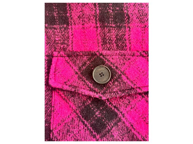 The Kooples Camicia a Quadri Oversize Rosa e Nera Nero - vista 2