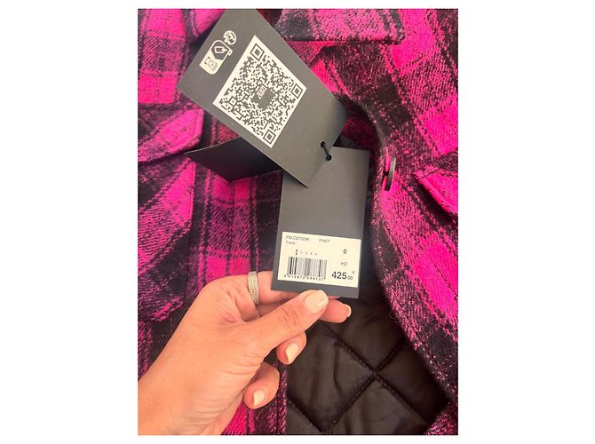 The Kooples Camicia a Quadri Oversize Rosa e Nera Nero - vista 4
