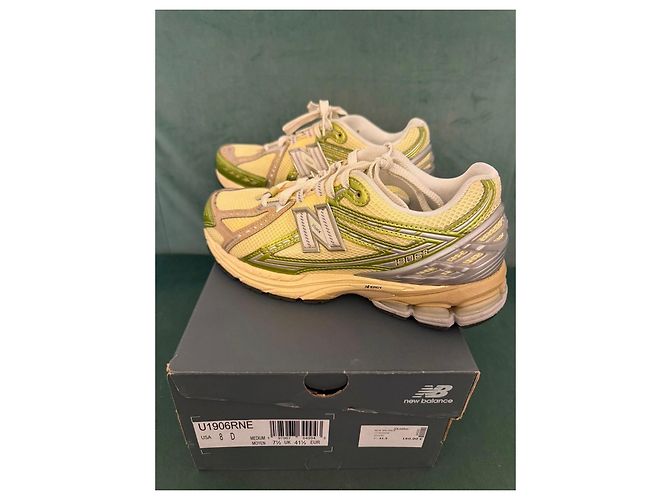 New Balance 1906R Sneakers Giallo e Verde Bianco Marrone chiaro Silver hardware - vista 5