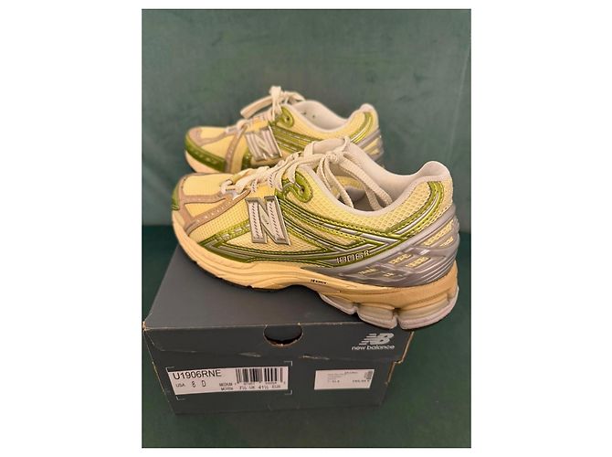 New Balance 1906R Sneakers Giallo e Verde Bianco Marrone chiaro Silver hardware - vista 6