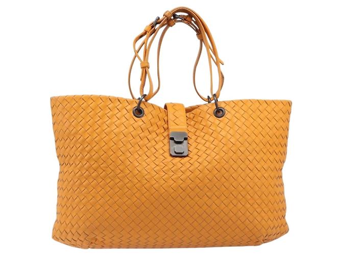 Bottega Veneta Capri Intrecciato Nappa Medium Arancione - vista 2