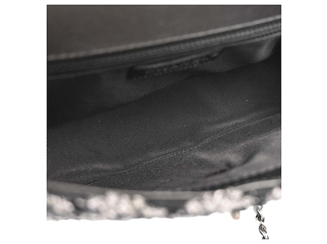 Chanel Top Handle Shearling with Tweed Small Schwarz - Ansicht 3