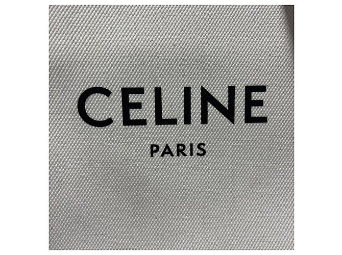 Céline Celine Vertical Cabas Canvas with Leather Small Branco - vista 6