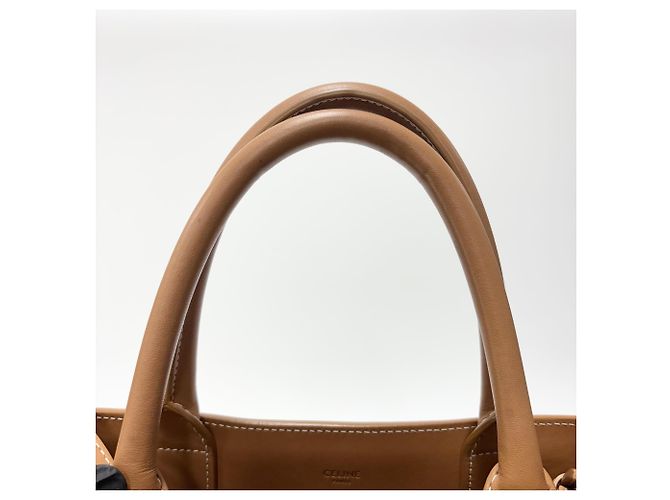Céline Celine Vertical Cabas Canvas with Leather Small Branco - vista 7