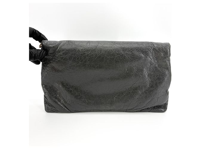 Clutch a Busta Balenciaga Giant Studs in Pelle Nero - vista 3