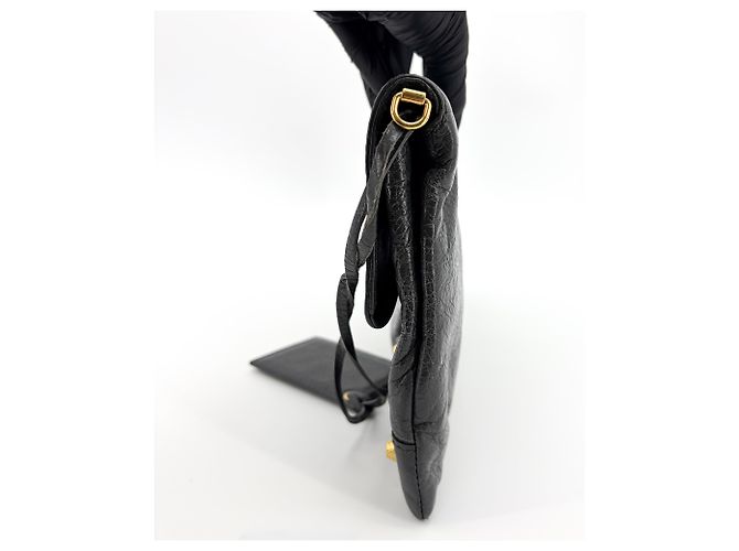 Clutch a Busta Balenciaga Giant Studs in Pelle Nero - vista 4