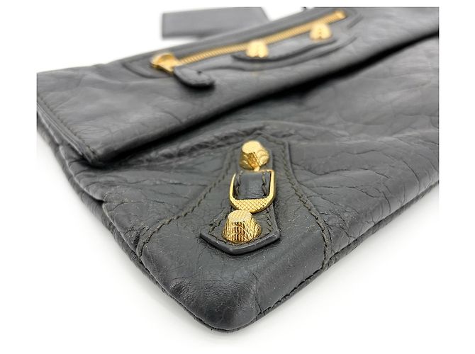 Clutch a Busta Balenciaga Giant Studs in Pelle Nero - vista 6