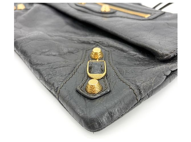 Clutch a Busta Balenciaga Giant Studs in Pelle Nero - vista 7
