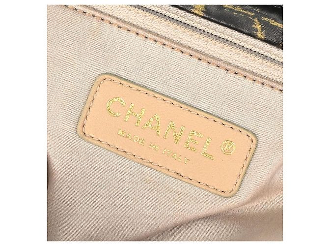 Chanel Accordion Flap Quilted Printed Nylon Medium Nero - vista 4