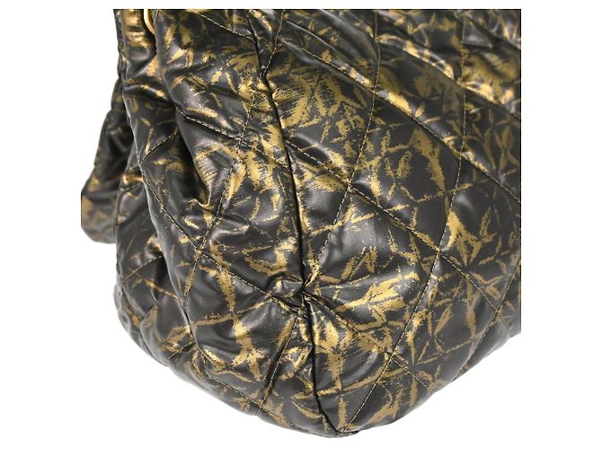 Chanel Accordion Flap Quilted Printed Nylon Medium Nero - vista 6