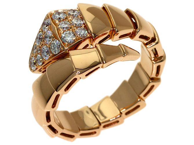 Bulgari Anello Bvlgari Serpenti M Diamanti in oro rosa 18K - vista 2
