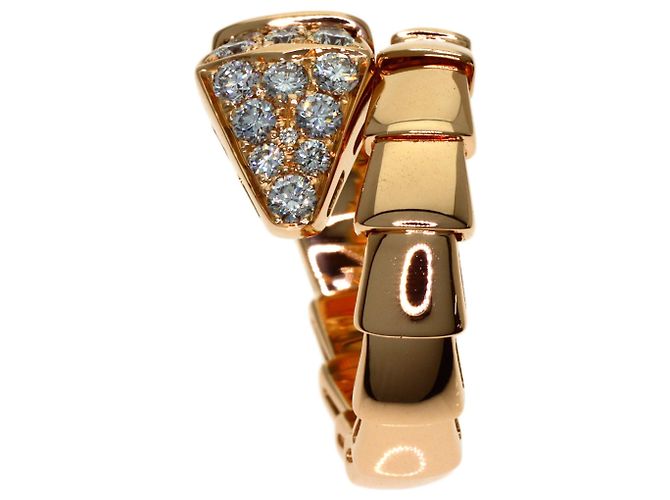Bulgari Anello Bvlgari Serpenti M Diamanti in oro rosa 18K - vista 3